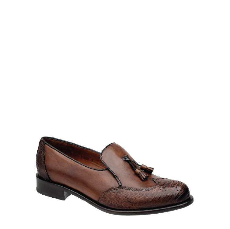 08DLTTV - Cuadra maple casual dress lizard leather tassel loafers for women-Kuet.us