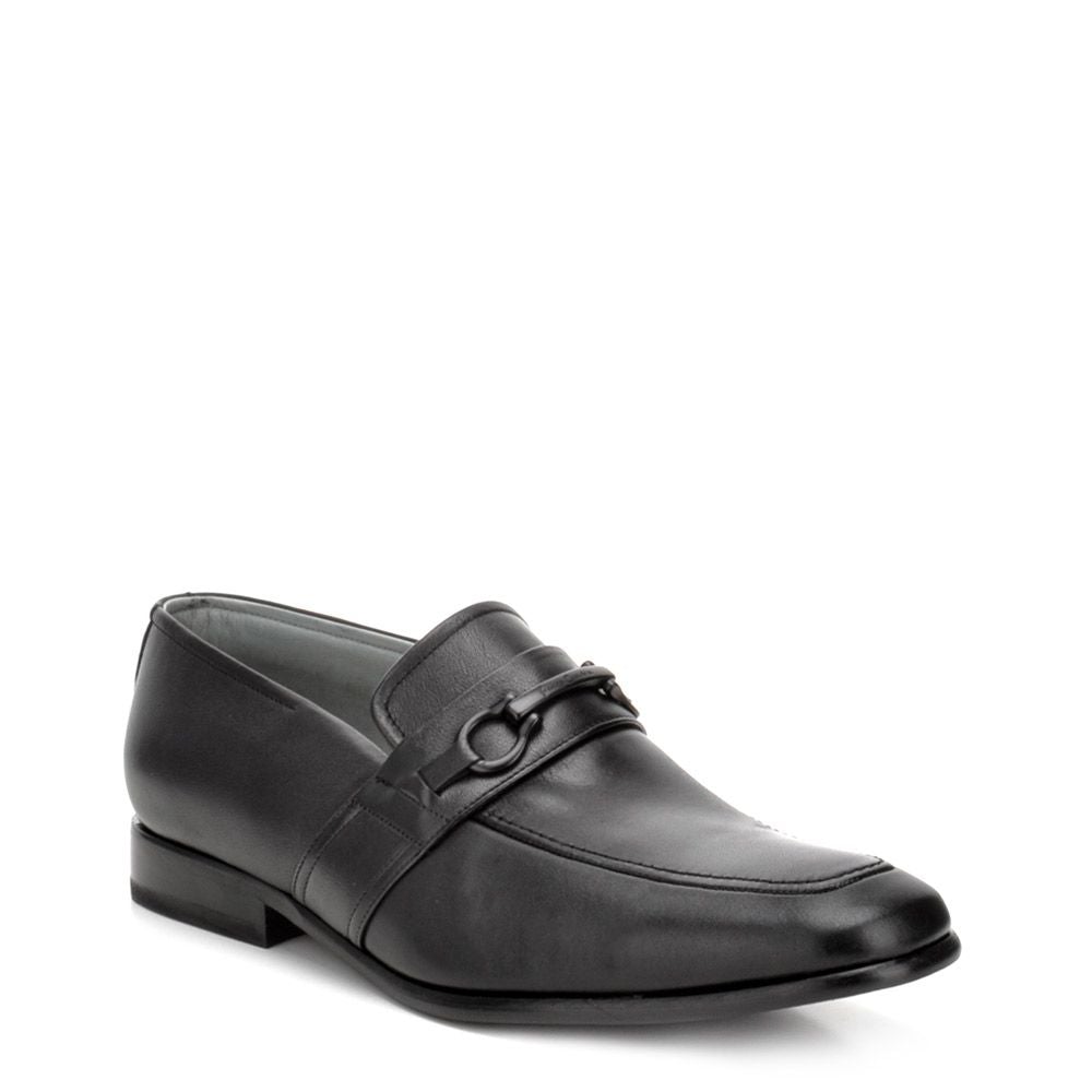 0X1RIRI - Cuadra black casual dress calfskin leather bit loafer shoes for men-Kuet.us