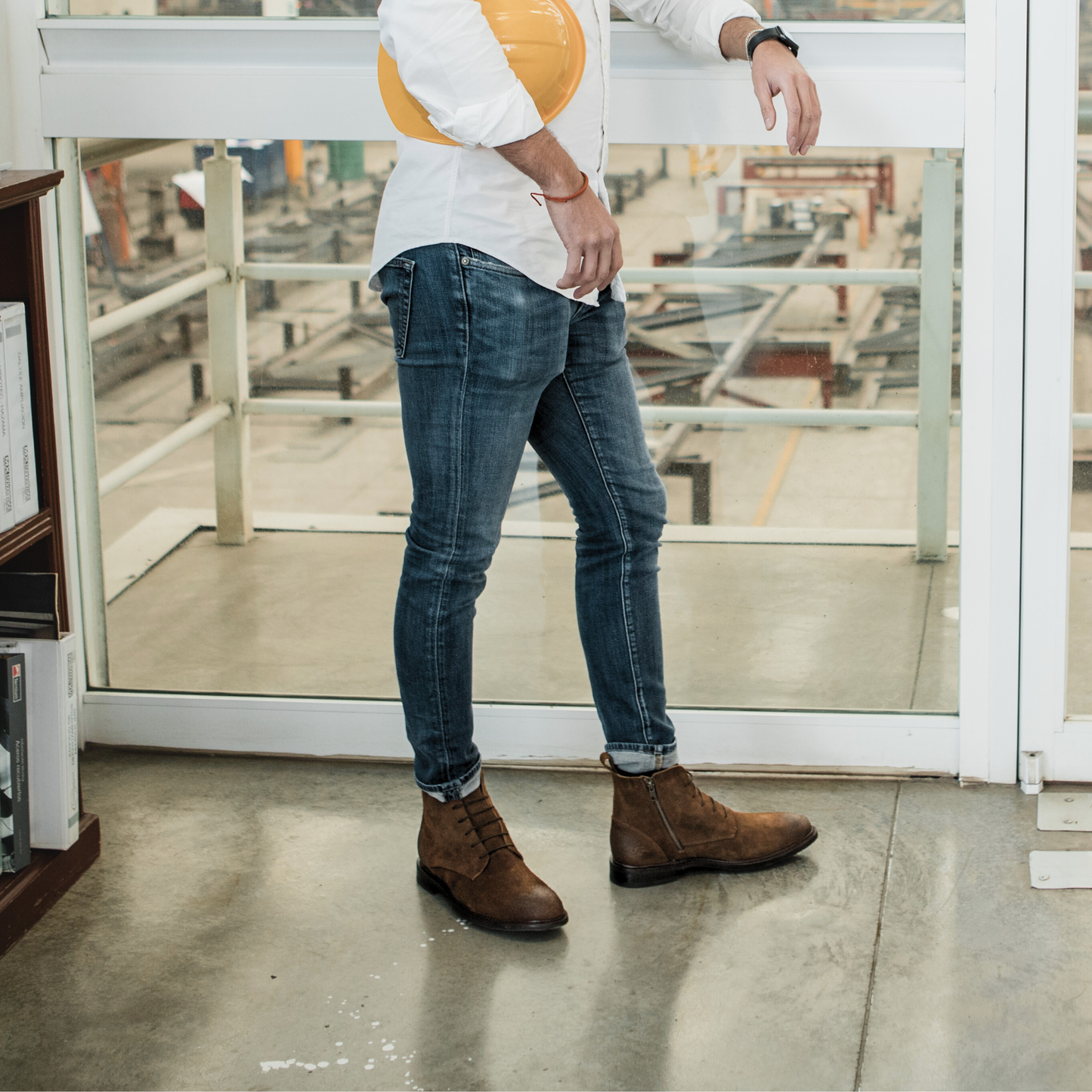 STEEL TOE LACE UP BOOT MICH MOKA