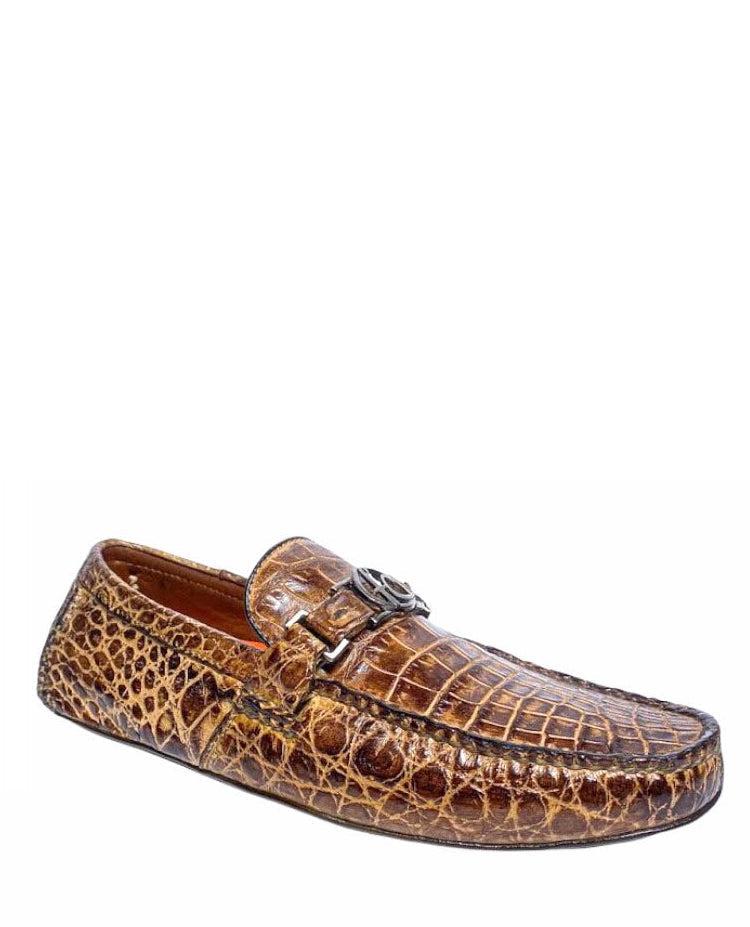 11VLPLP - Cuadra brown casual fashion alligator driving loafers for men-Kuet.us