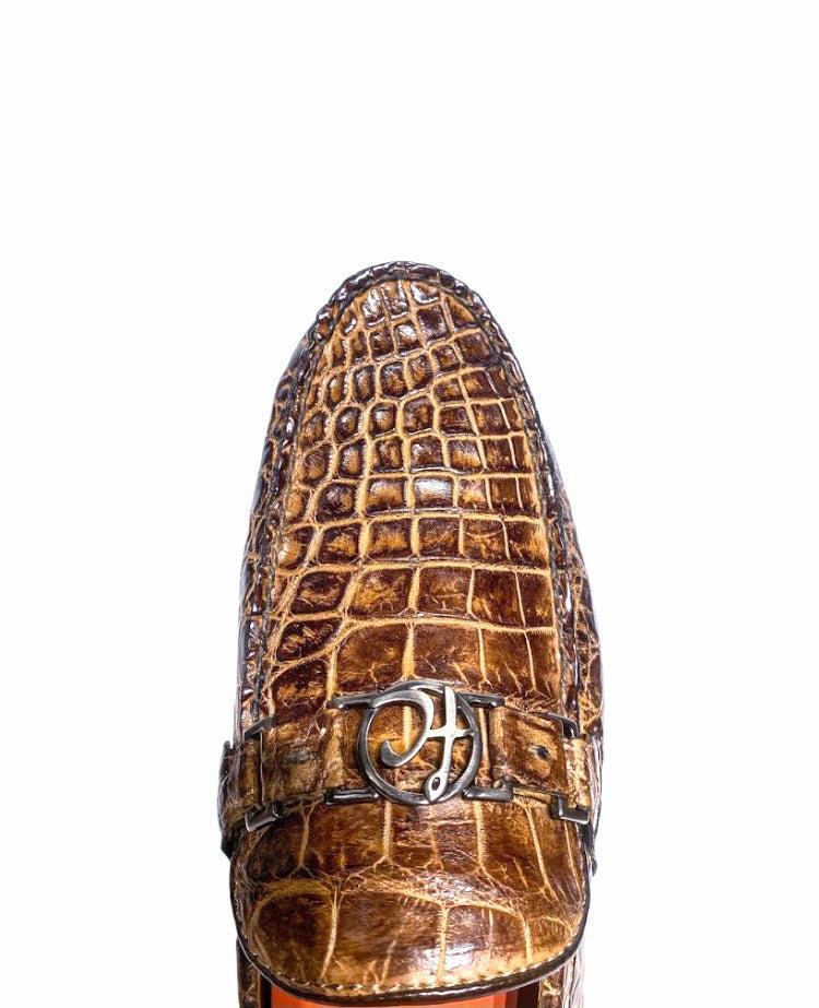 11VLPLP - Cuadra earth casual fashion alligator driving loafers for men-Kuet.us