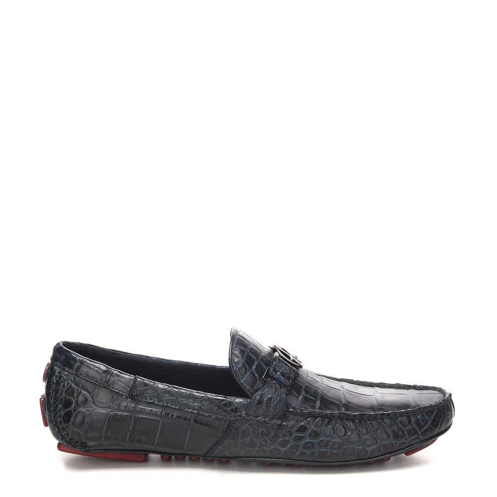 11VLPLP - Cuadra petroleum casual fashion alligator driving moccasins for men-Kuet.us