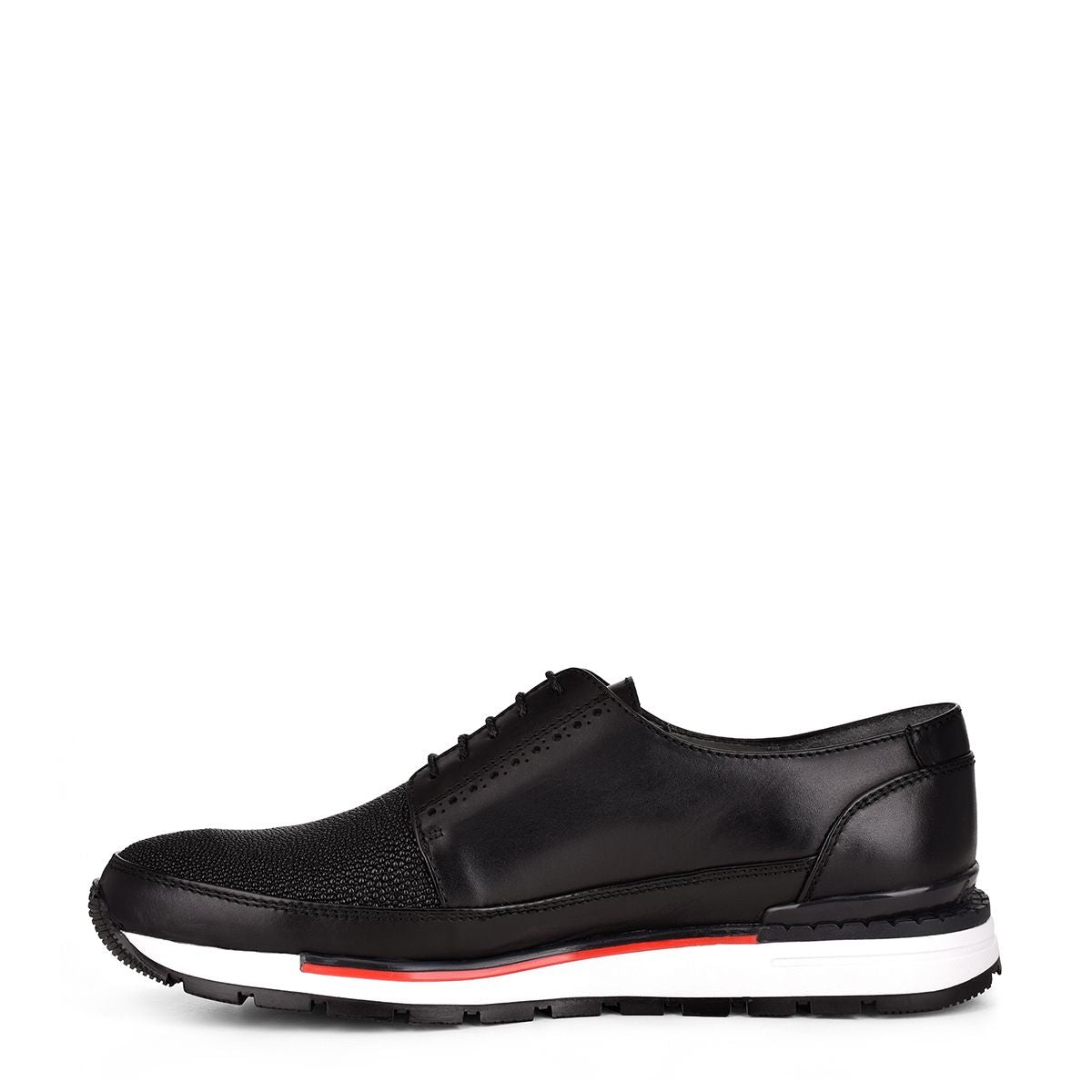 127MTTS - Cuadra black casual fashion stingray derby sneakers for men-Kuet.us