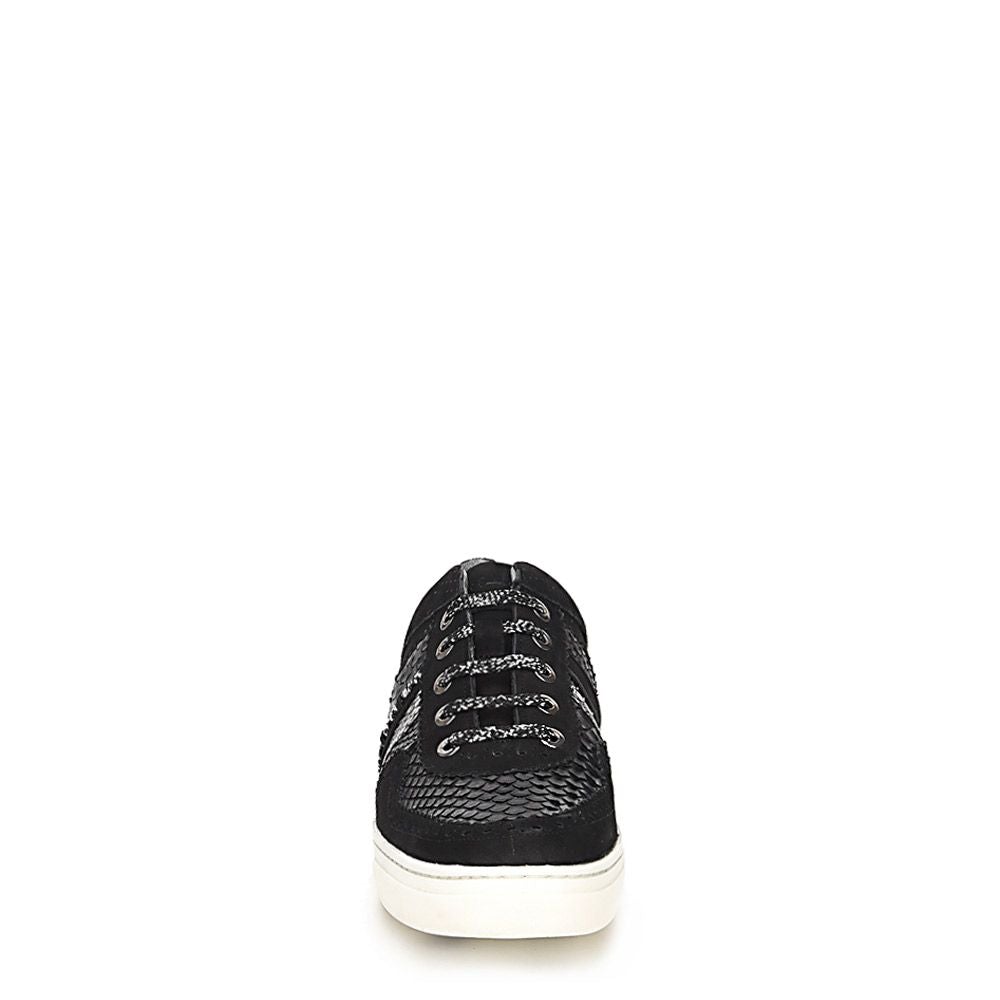 12QPMVL - Cuadra black casual fashion python sneakers for women-Kuet.us