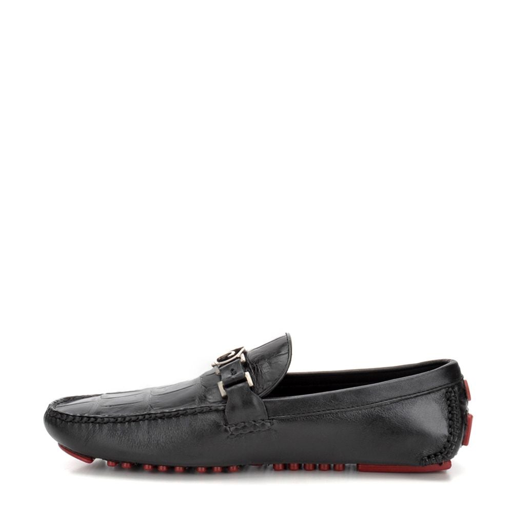 12VLPUX - Cuadra black casual fashion alligator bit driver shoes for men-Kuet.us