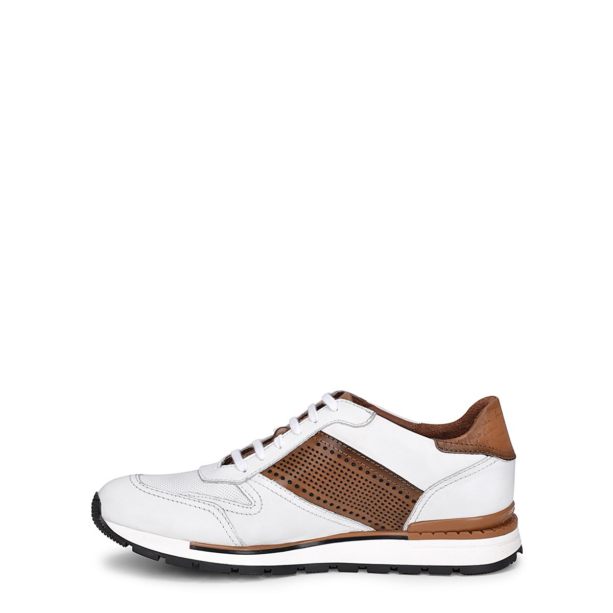 130KNTV - Cuadra white & brown casual fashion leather sneakers for men-Kuet.us