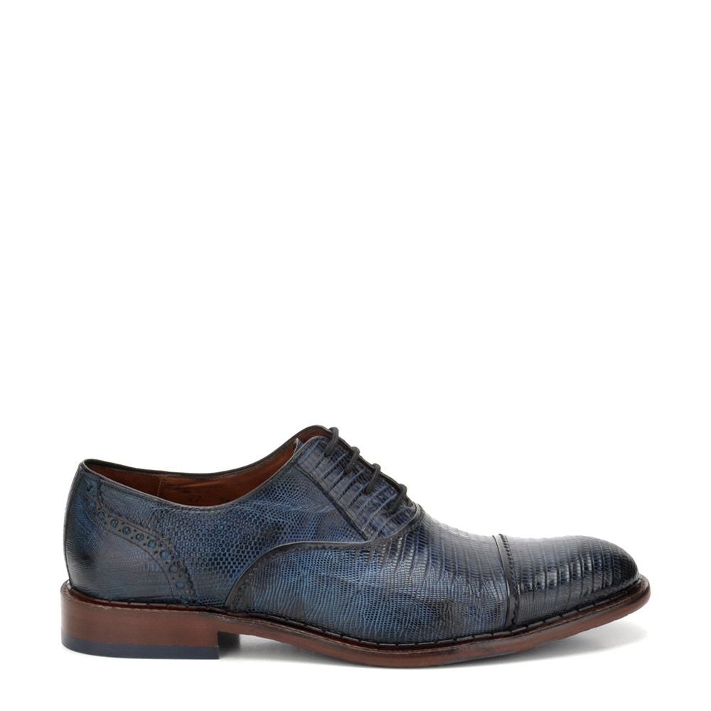 14ULTLT - Cuadra navy blue dress lizard Oxford shoes for men-Kuet.us