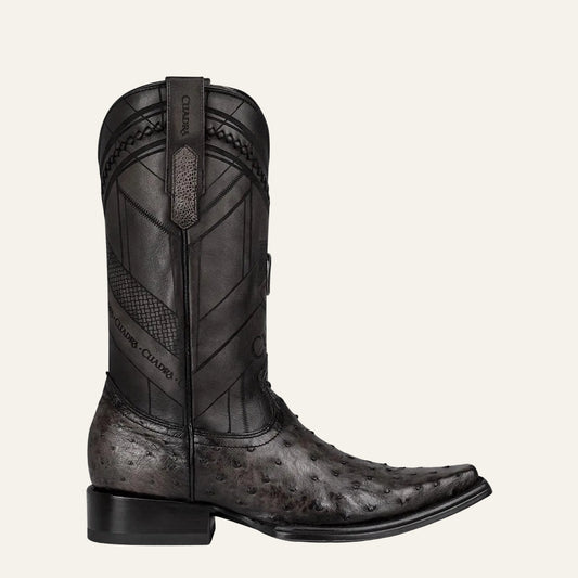 1B2FA1 - Cuadra black dress cowboy ostrich leather boots for men-Kuet.us