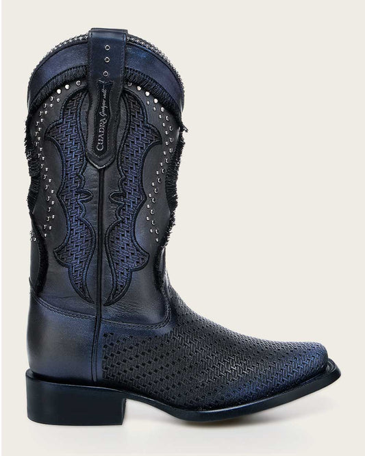 1F3YRS - Cuadra Black Western Cowhide Leather Rodeo Boot for Woman