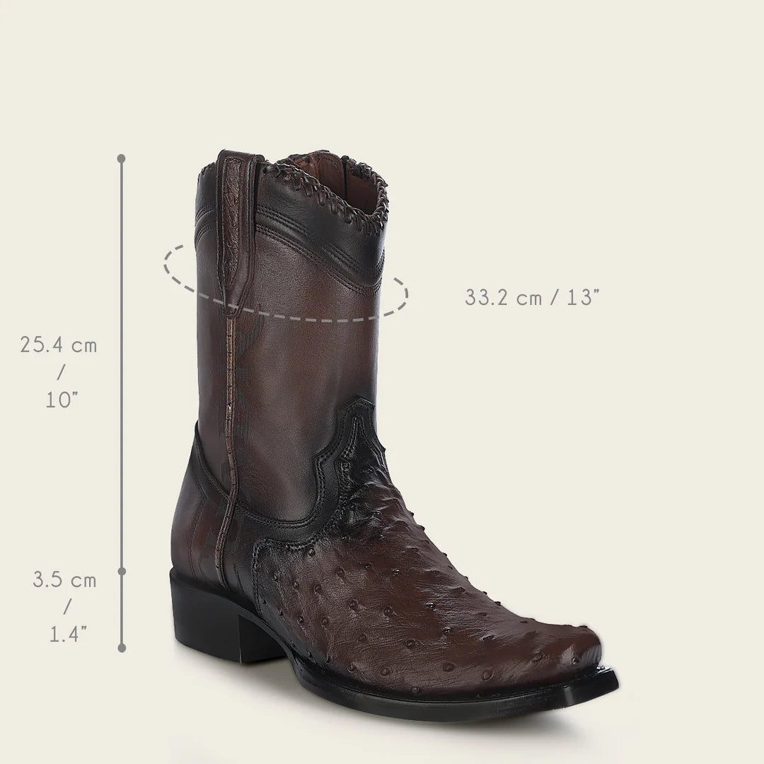 1J3DA1 - Cuadra chocolate dress cowboy ostrich boots for men