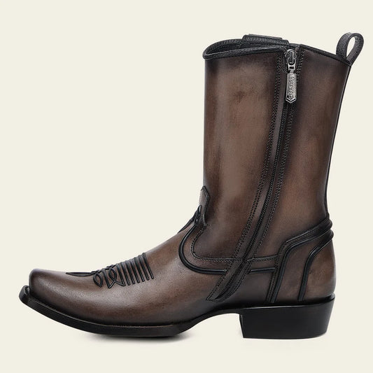 1J3VRS - Cuadra Brown Dress Cowboy Cowhide Leather Boots for Men