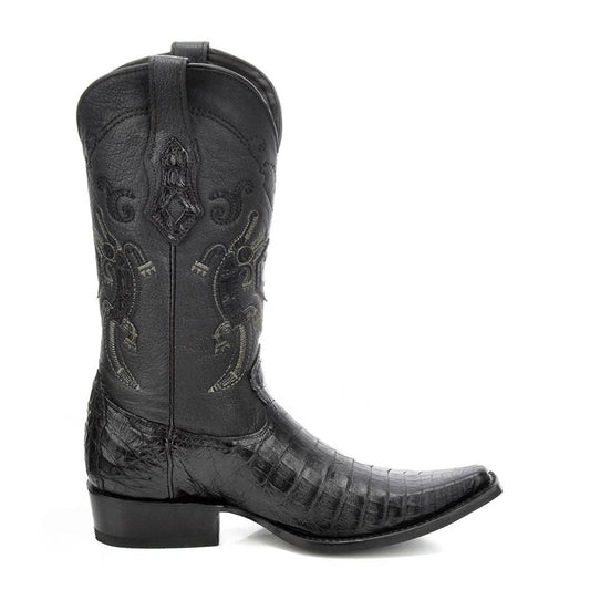 1B18FY - Cuadra black dress cowboy caiman leather boots for men-Kuet.us
