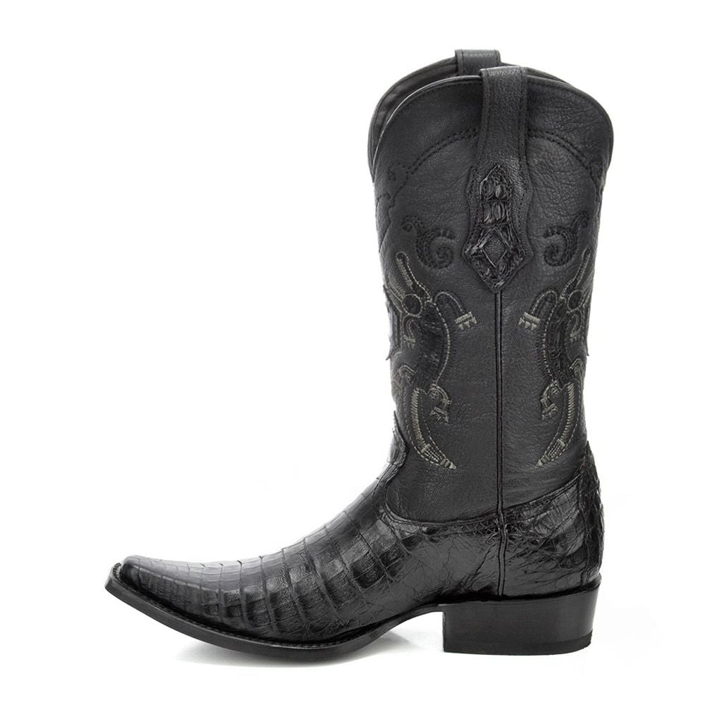 1B18FY - Cuadra black dress cowboy caiman leather boots for men-Kuet.us