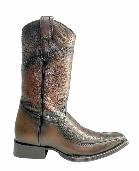 1B1DFY - Cuadra brown dress cowboy caiman boots for men-Kuet.us