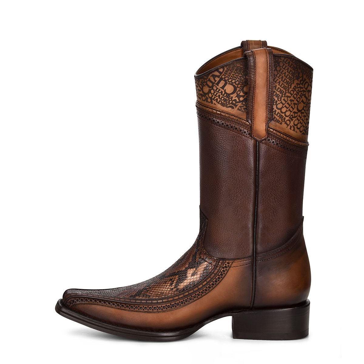 1B1DPH - Cuadra brown dress western cowboy python skin boots for men-Kuet.us