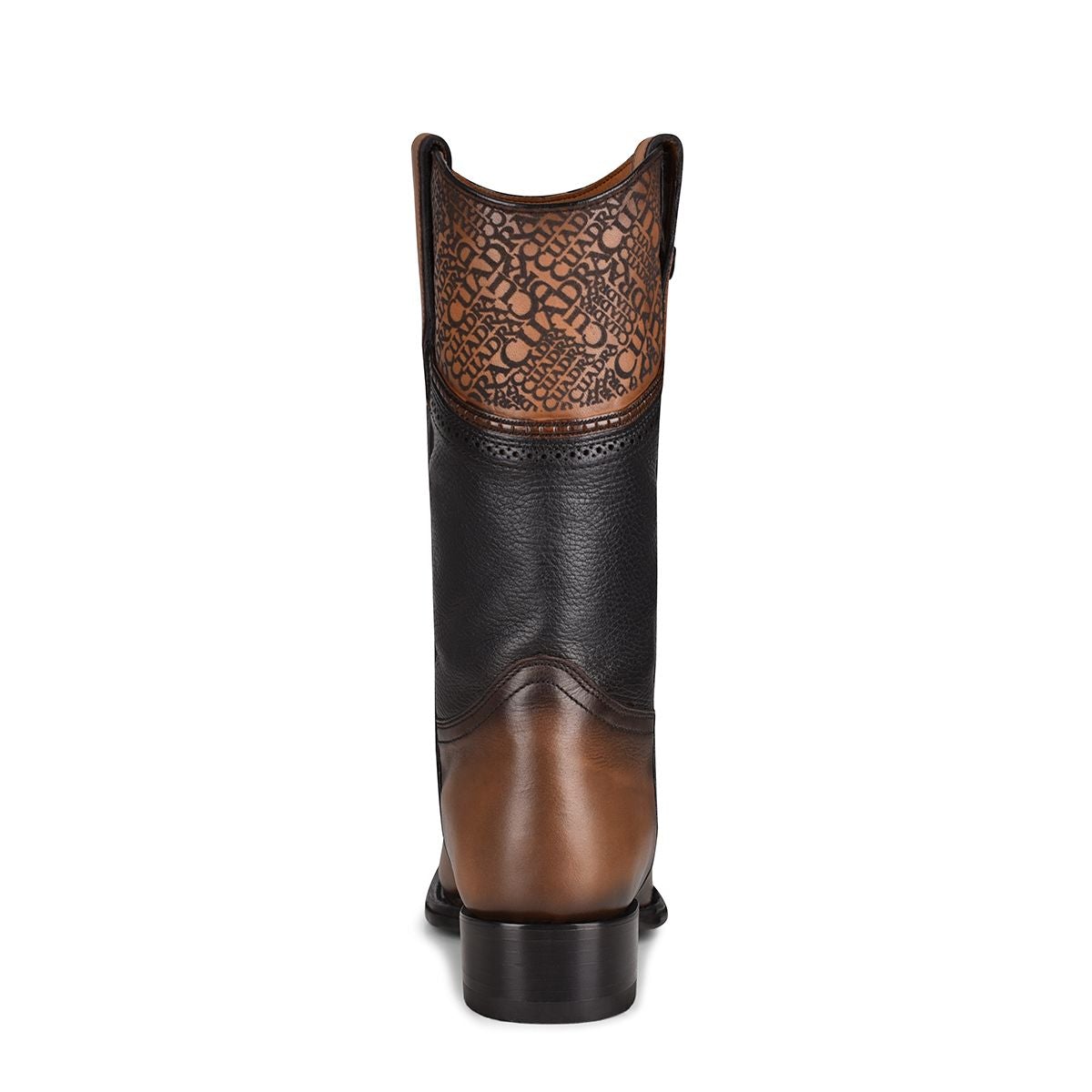1B1DPT - Cuadra black casual cowboy ostrich leg leather boots for men-Kuet.us