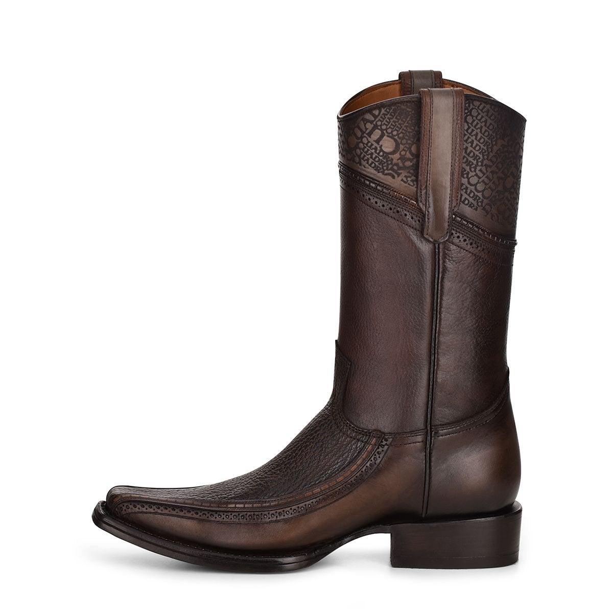 1B1DTI - Cuadra brown casual cowboy exotic shark leather boots for men-Kuet.us