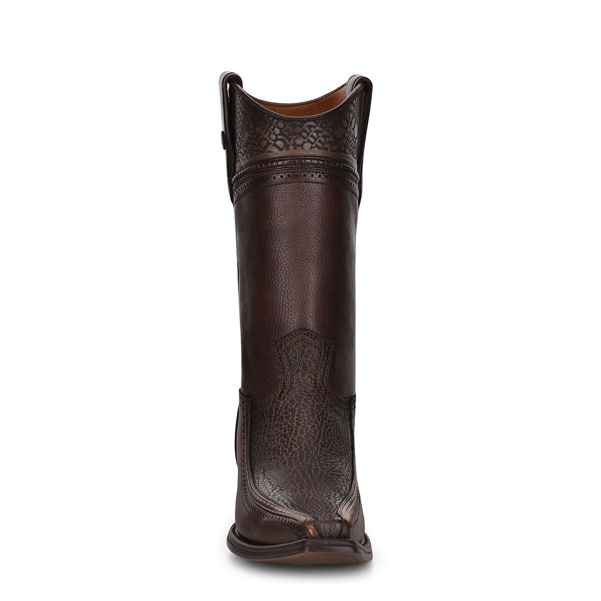 1B1DTI - Cuadra brown casual cowboy exotic shark leather boots for men-Kuet.us