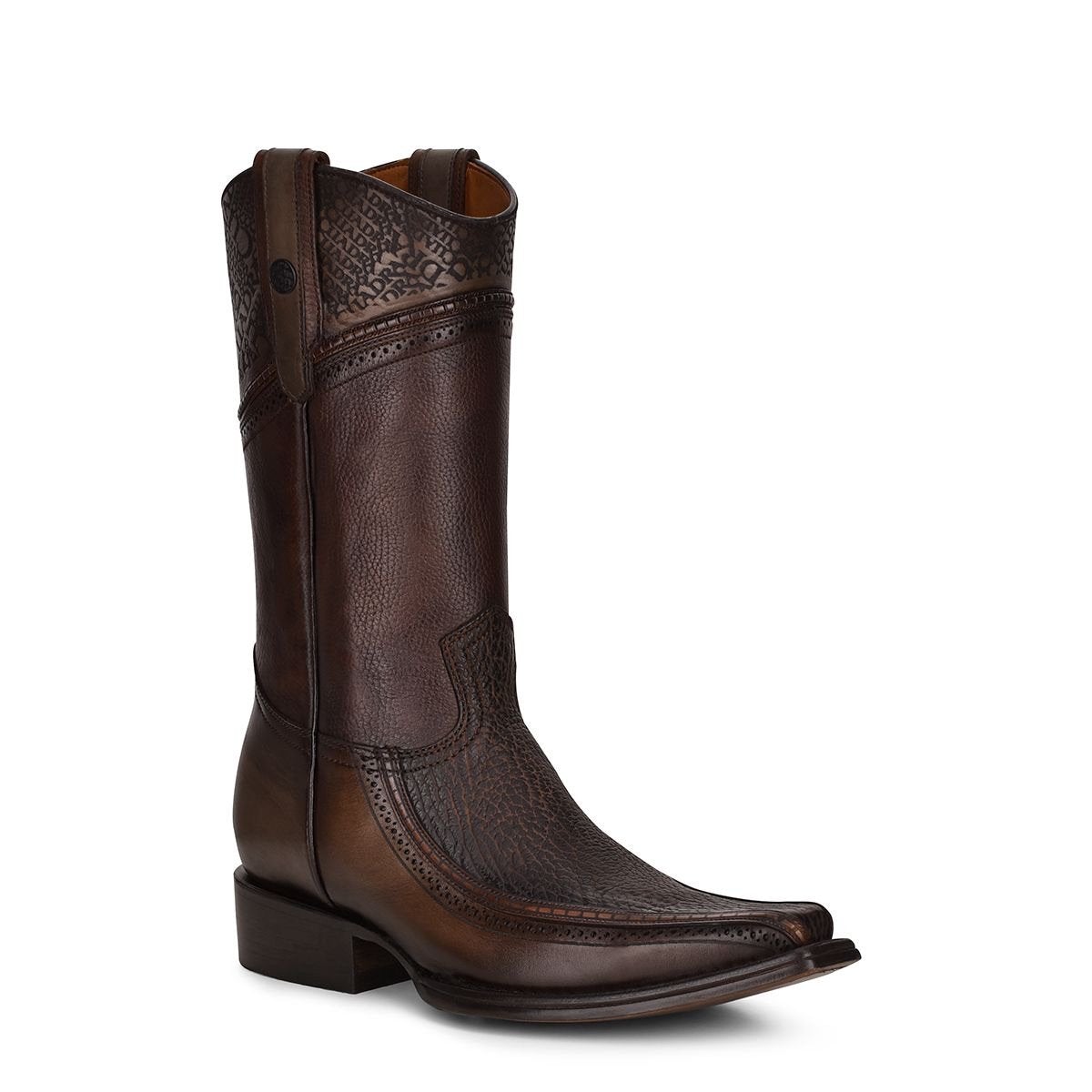 1B1DTI - Cuadra brown casual cowboy exotic shark leather boots for men-Kuet.us