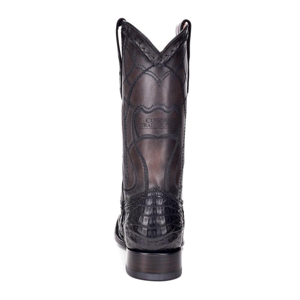1E10FY - Cuadra black casual cowboy fuscus caiman leather boots for men-Kuet.us