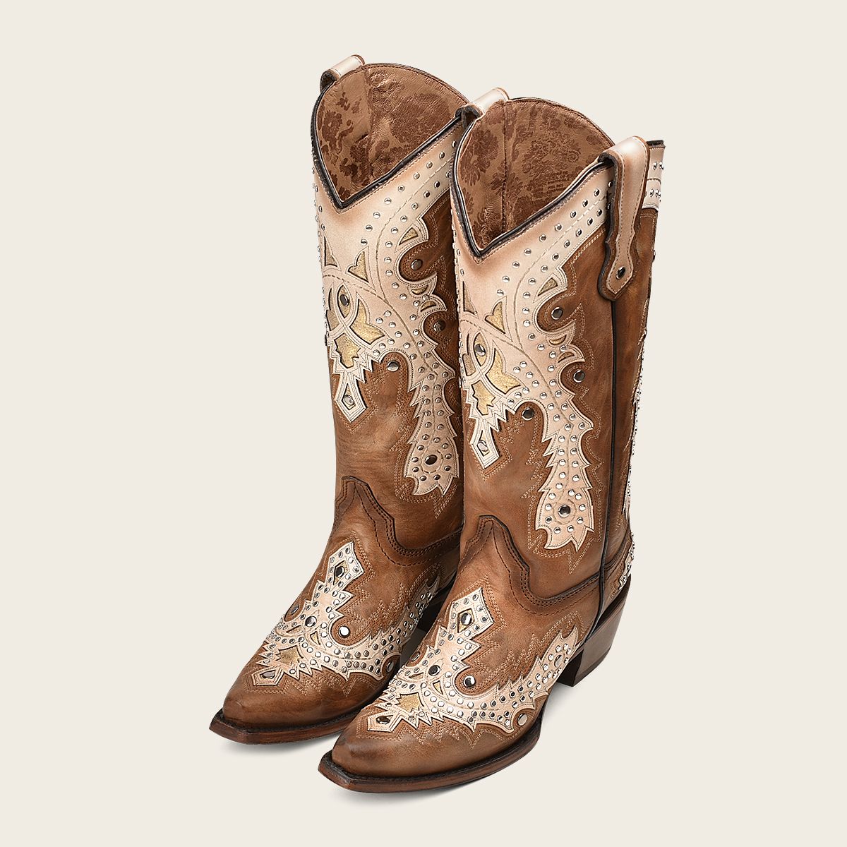 1GAZRS - Cuadra brown western cowgirl cowhide leather boots for women-Kuet.us