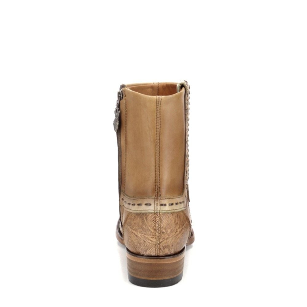 1J1FLT - Cuadra sand vintage fashion cowboy lizard mid booties for men-Kuet.us