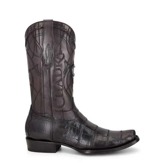 1J1NAL - Cuadra black dress cowboy exotic alligator leather boots for men-Kuet.us