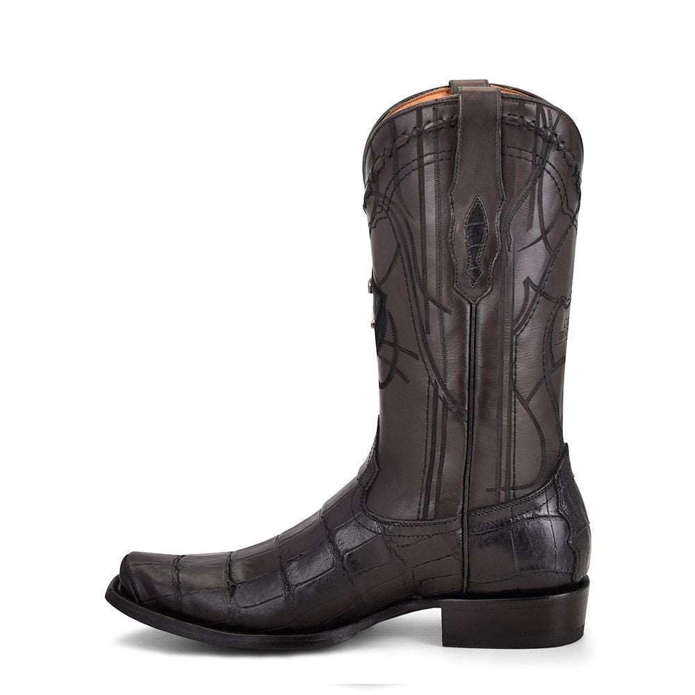 1J1NAL - Cuadra black dress cowboy exotic alligator leather boots for men-Kuet.us