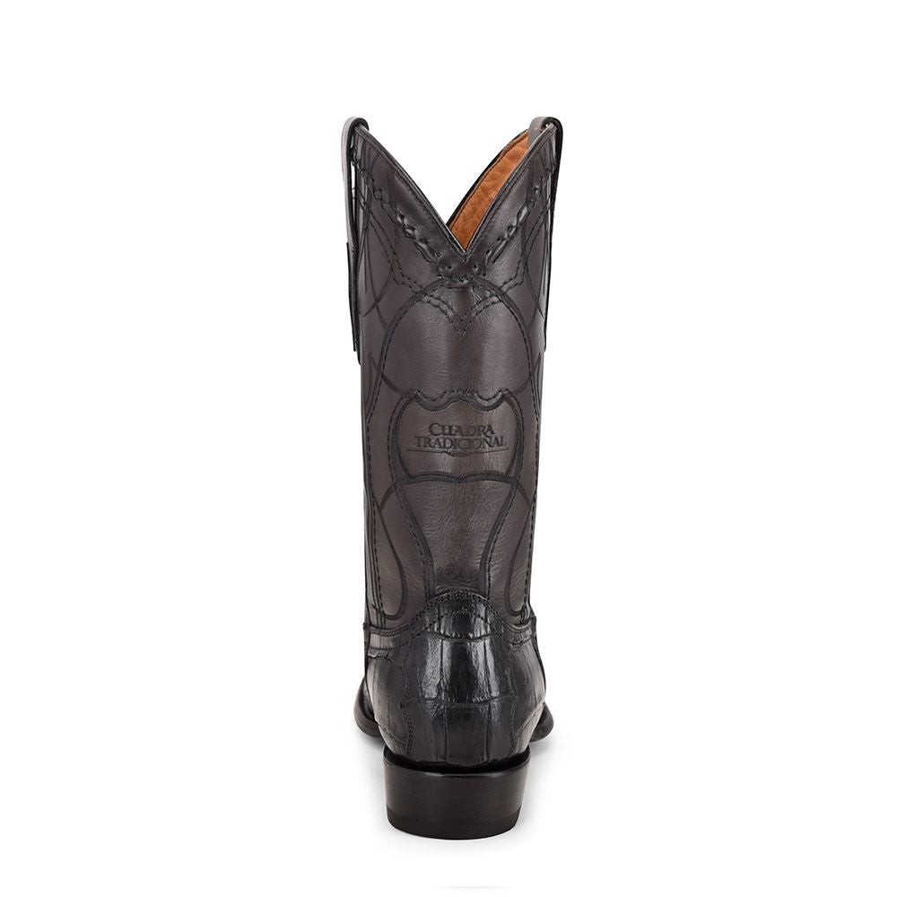 1J1NAL - Cuadra black dress cowboy exotic alligator leather boots for men-Kuet.us