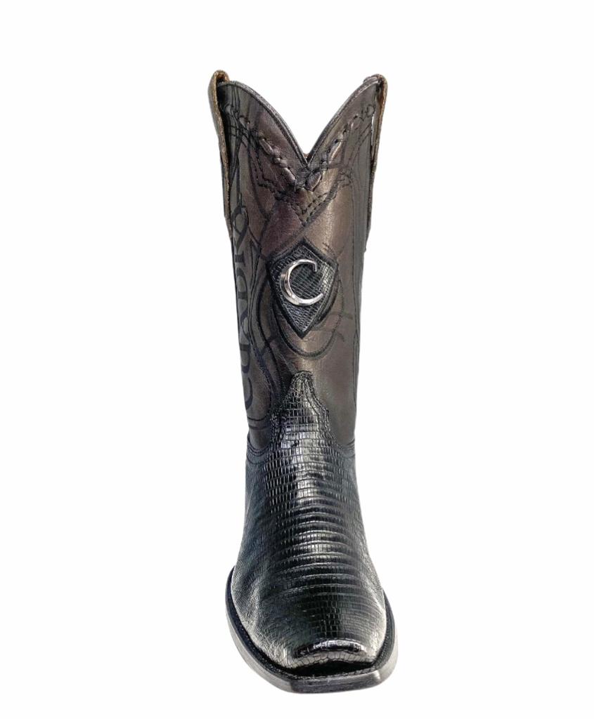 1J1NLT - Cuadra black casual dress cowboy lizard leather boots for men-Kuet.us
