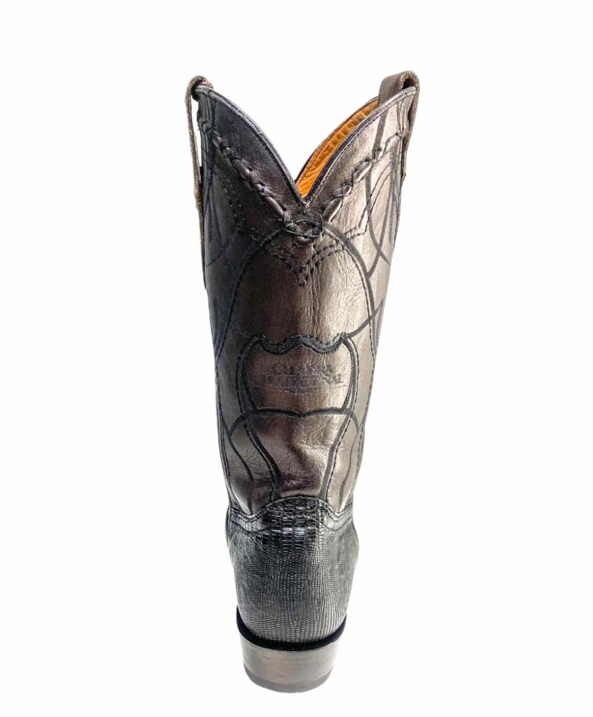 1J1NLT - Cuadra black casual dress cowboy lizard leather boots for men-Kuet.us