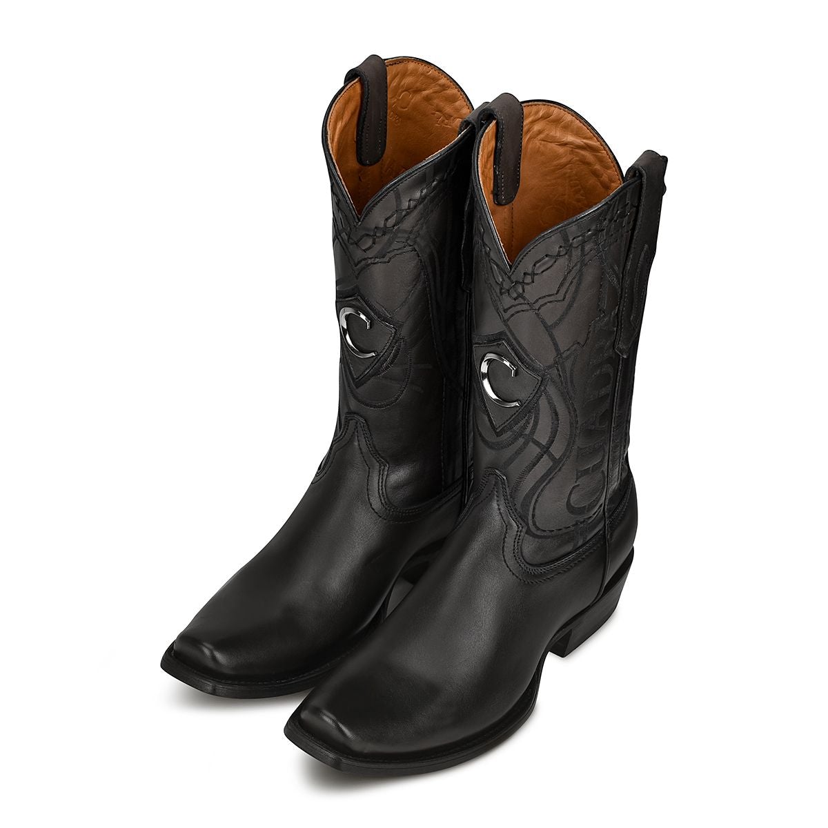 1J1NRS - Cuadra black casual fashion cowhide cowboy leather boots for men-Kuet.us