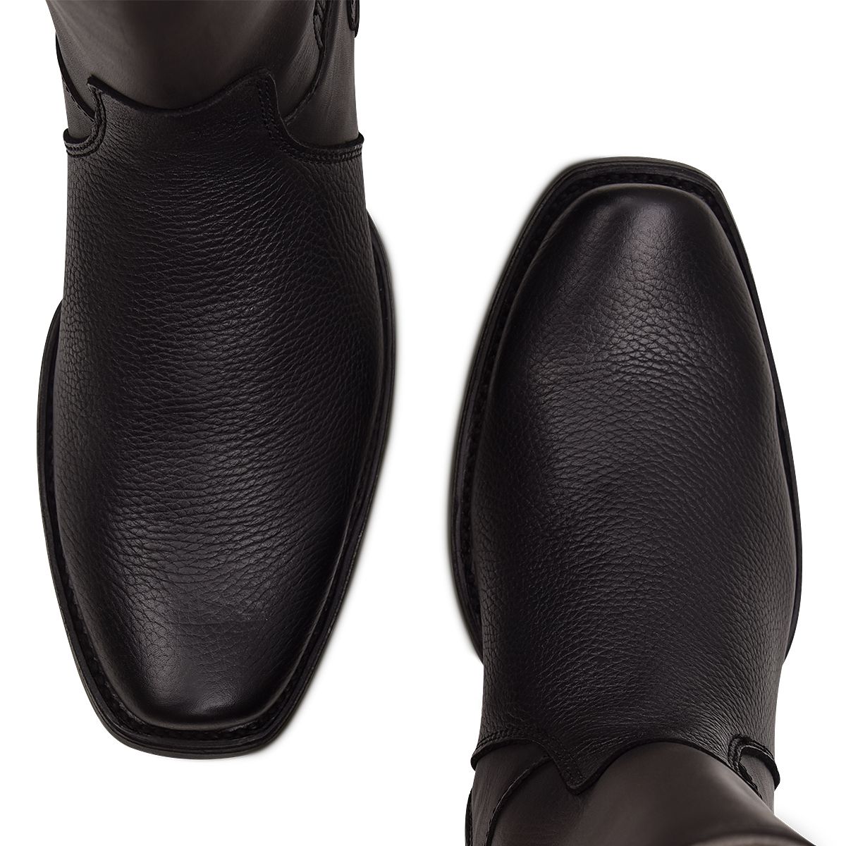 1J1VRS - Cuadra black casual fashion cowboy chelsea leather booties for men-Kuet.us