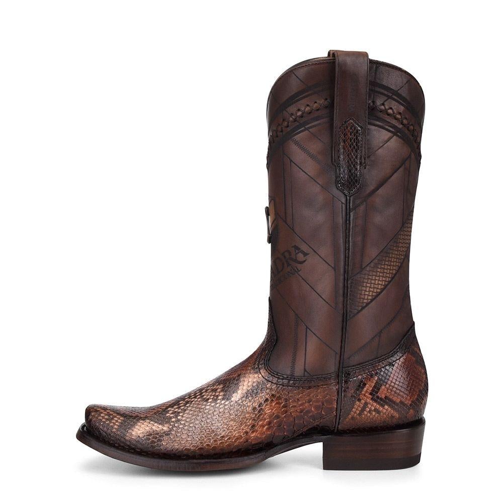 1J2FPH - Cuadra brown western cowboy python skin boots for men-Kuet.us