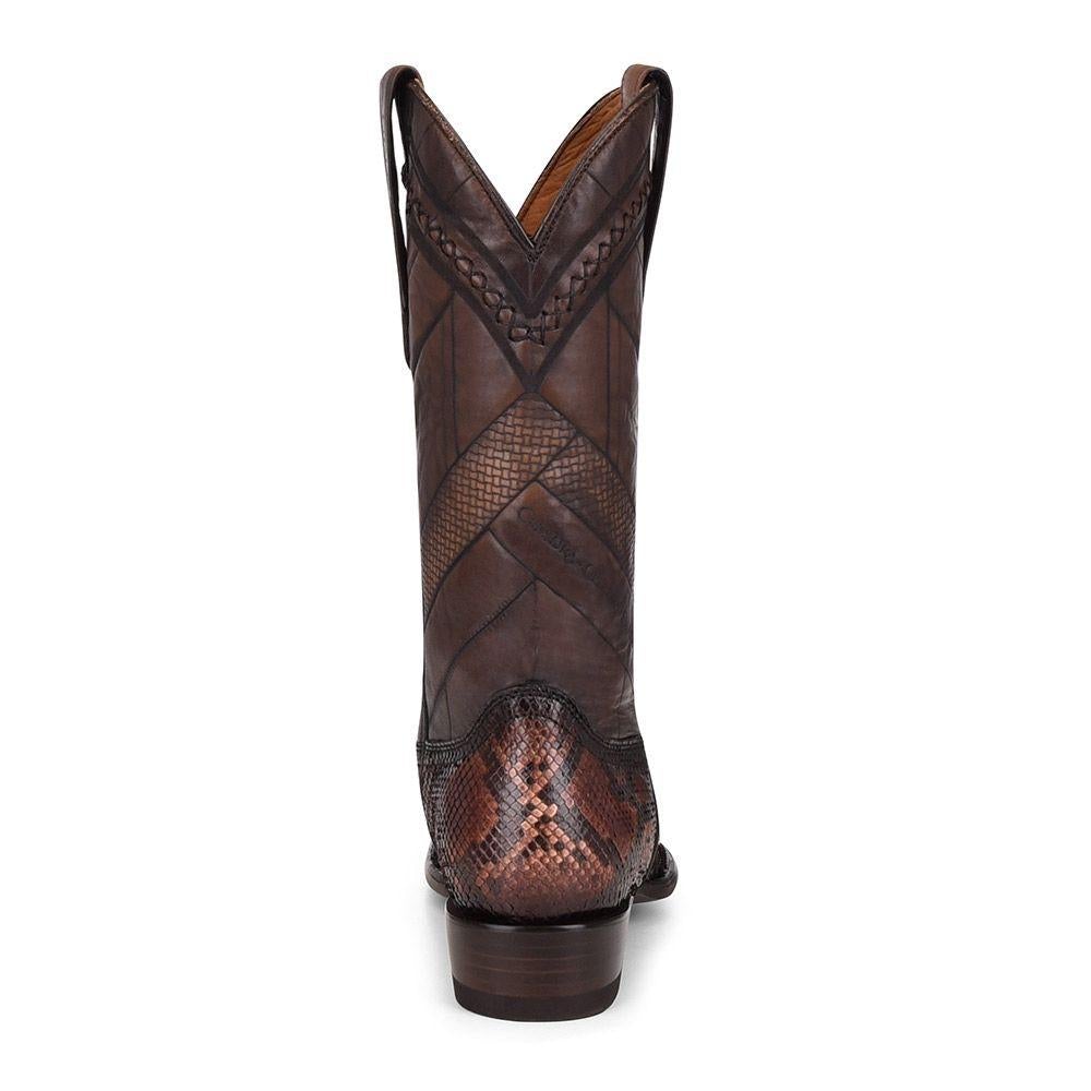 1J2FPH - Cuadra brown western cowboy python skin boots for men-Kuet.us