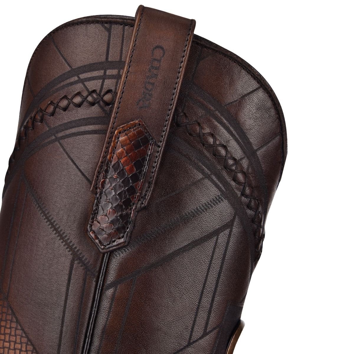 1J2FPH - Cuadra brown western cowboy python skin boots for men-Kuet.us