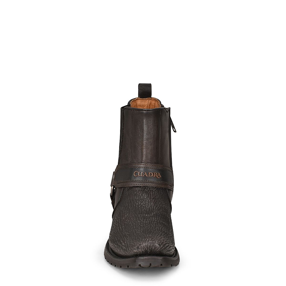 1J2LTI - Cuadra gray casual cowboy shark leather zip ankle boots for men-Kuet.us