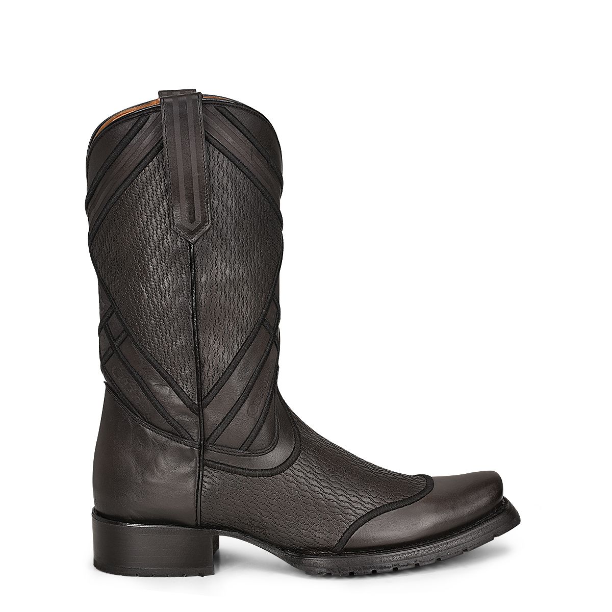 1J2MRS - Cuadra black casual cowboy cowhide leather boots for men-Kuet.us