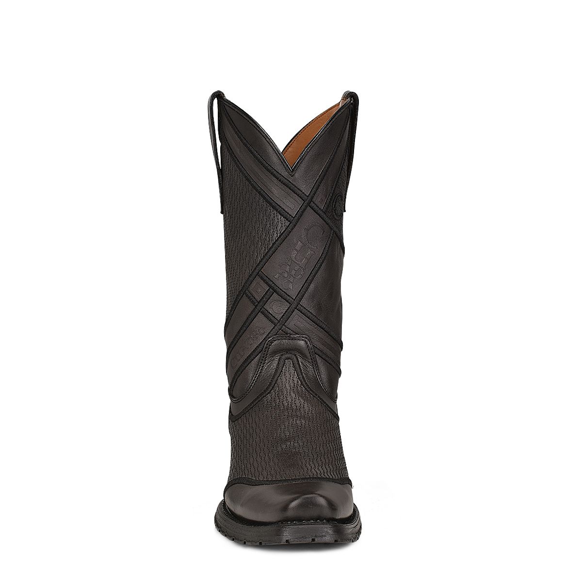 1J2MRS - Cuadra black casual cowboy cowhide leather boots for men-Kuet.us