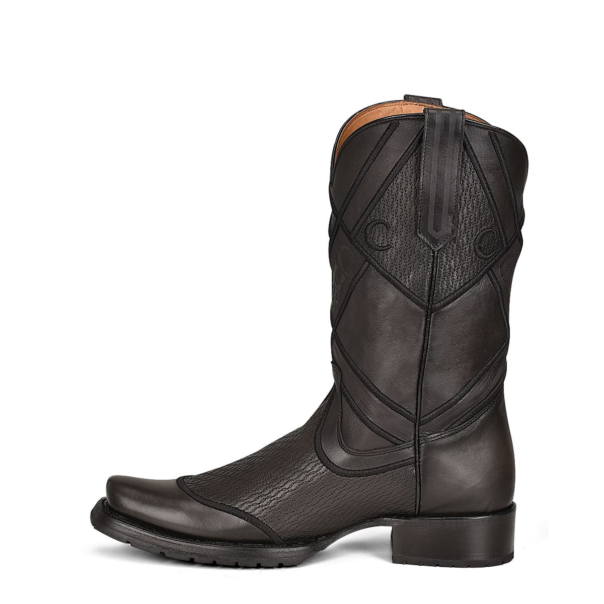 1J2MRS - Cuadra black casual cowboy cowhide leather boots for men-Kuet.us