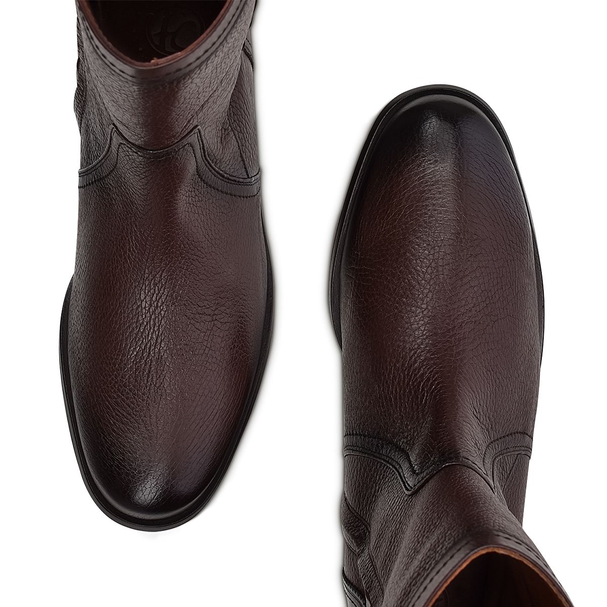 1S1BSVN - Franco Cuadra dark brown dress casual leather zip ankle boots for men-Kuet.us