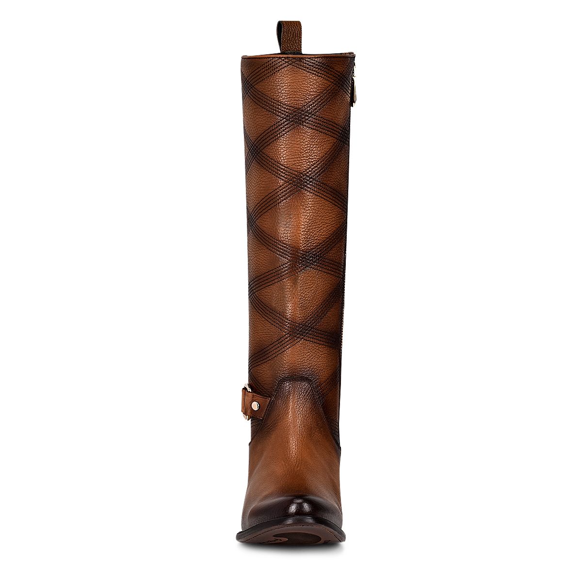 1X4ARS - Cuadra brown casual fashion leather strapped tall boots for women-Kuet.us