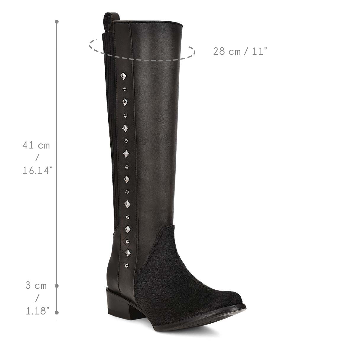 1X4FRP - Cuadra black casual fashion cowhide leather jockey boot for woman-Kuet.us