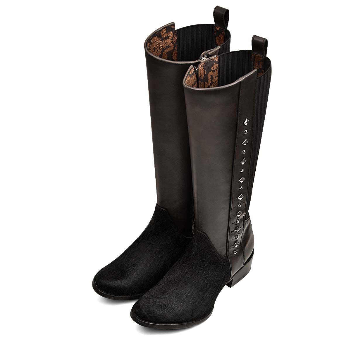 1X4FRP - Cuadra black casual fashion cowhide leather jockey boot for woman-Kuet.us