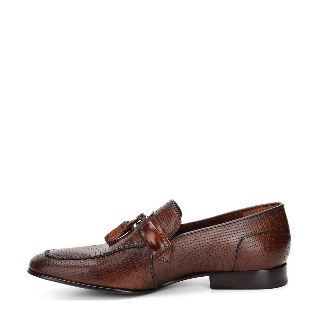 1X4TVLP - Cuadra almond casual fashion leather tassel loafers for men-Kuet.us