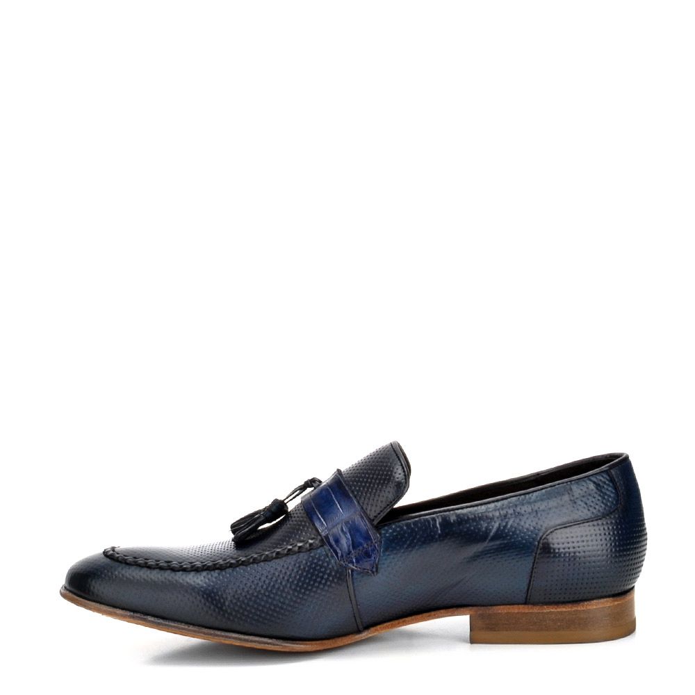 1X4TVLP - Cuadra blue casual fashion leather tassel loafer shoes for men-Kuet.us
