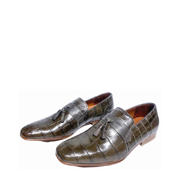 1X6LPBS - Cuadra gray fashion casual alligator tassel loafer shoes for men-Kuet.us