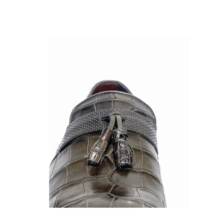 1X6LPBS - Cuadra gray fashion casual alligator tassel loafer shoes for men-Kuet.us