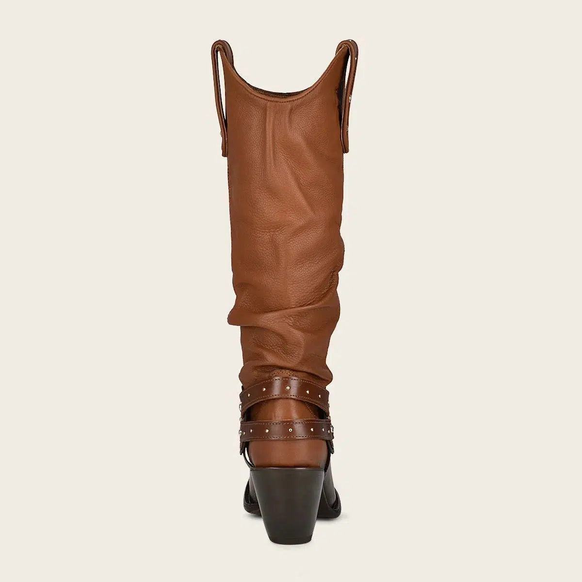 1Z41RS - Cuadra brown casual cowgirl leather knee high boots for women-Kuet.us