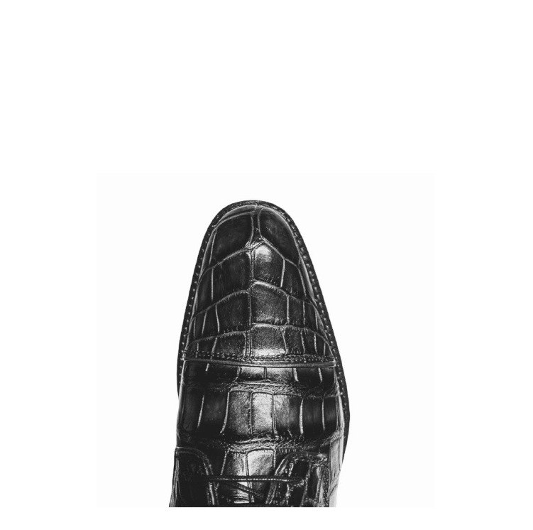 29FLPLP - Cuadra black dress classic alligator derby shoes for men-Kuet.us